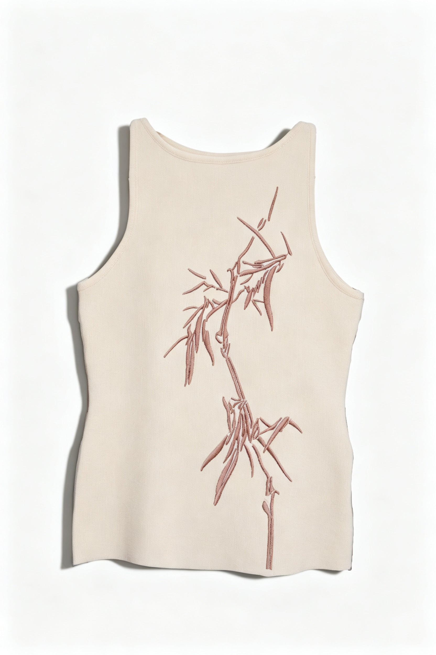Bamboo Embroidered Sleeveless Top