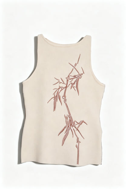 Bamboo Embroidered Sleeveless Top