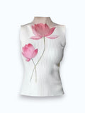 Lotus Print Sleeveless Top