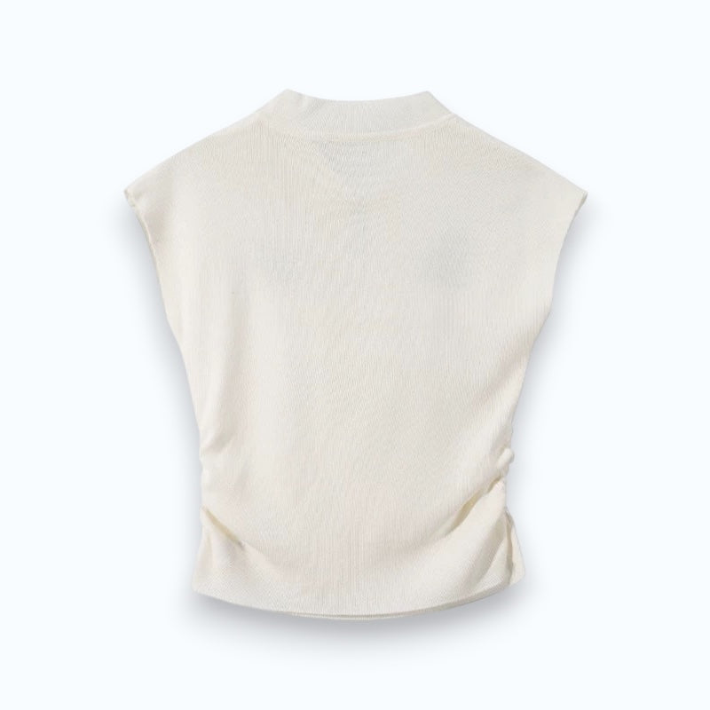 Butterfly Knot Button Cut-Out Top