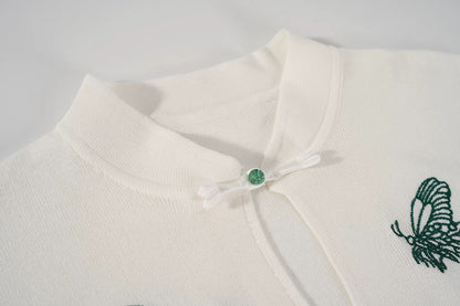 Butterfly Knot Button Cut-Out Top