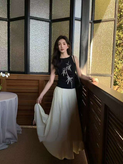 Bamboo Embroidered Sleeveless Top