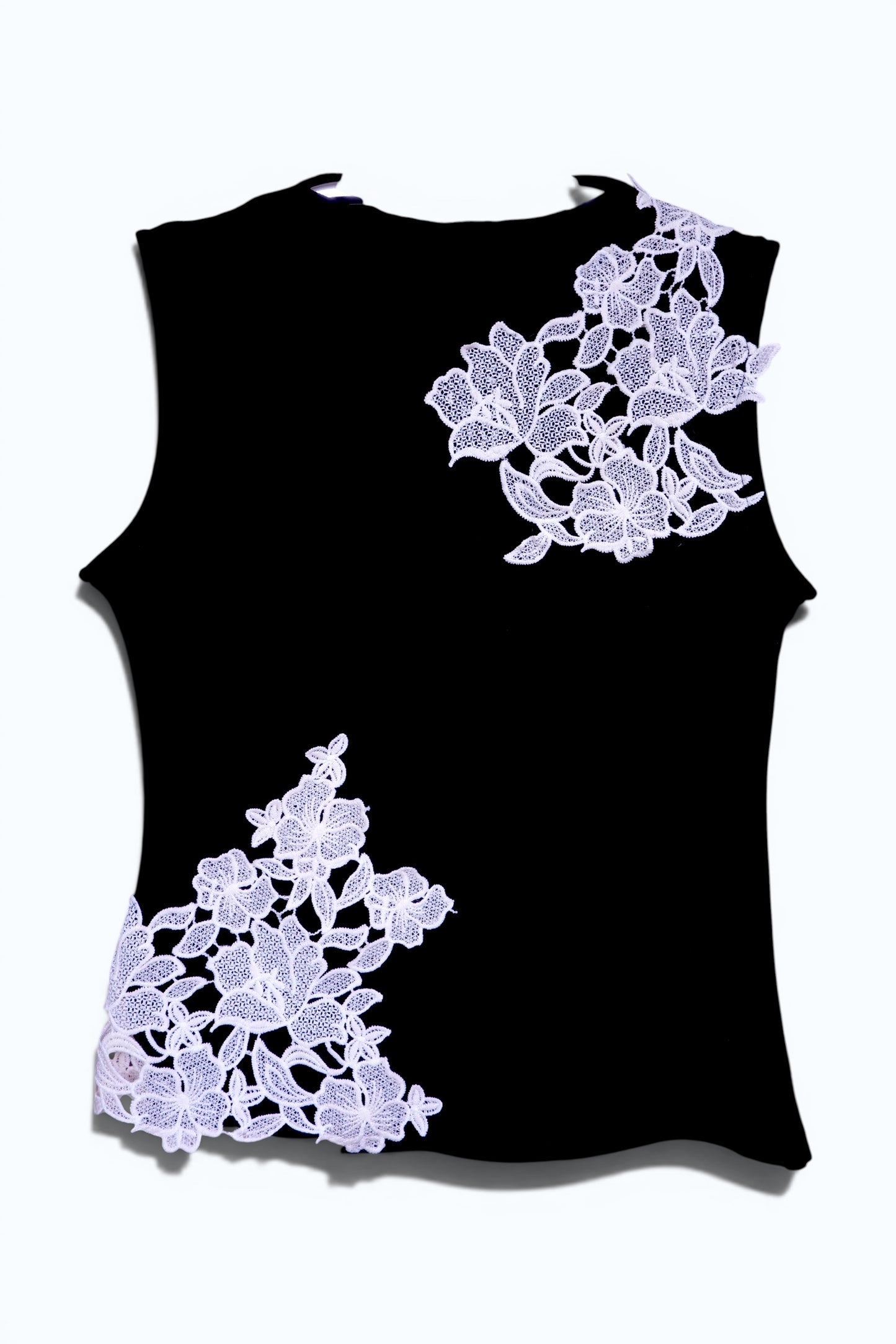 Black Lace Sleeveless Top