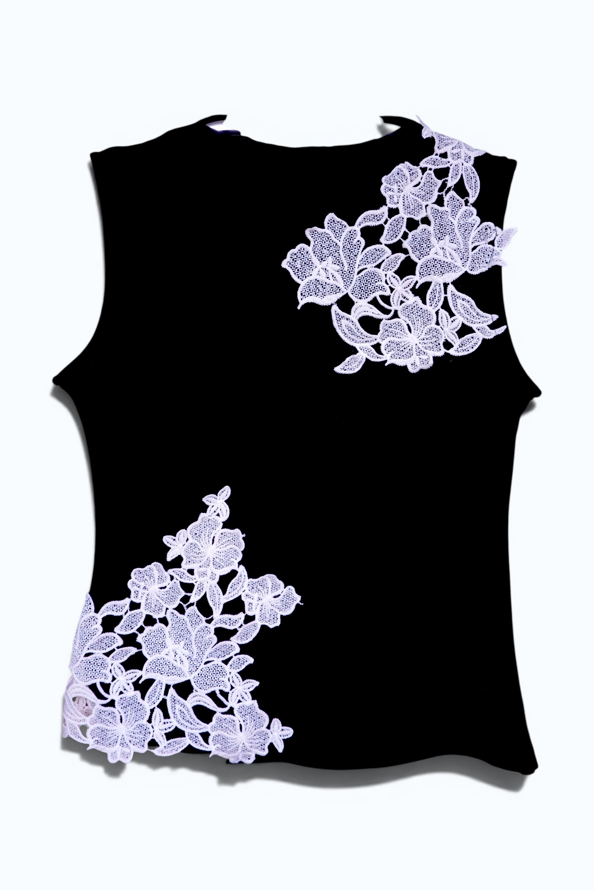Black Lace Sleeveless Top
