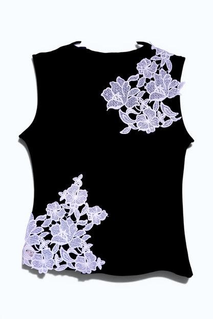 Black Lace Sleeveless Top