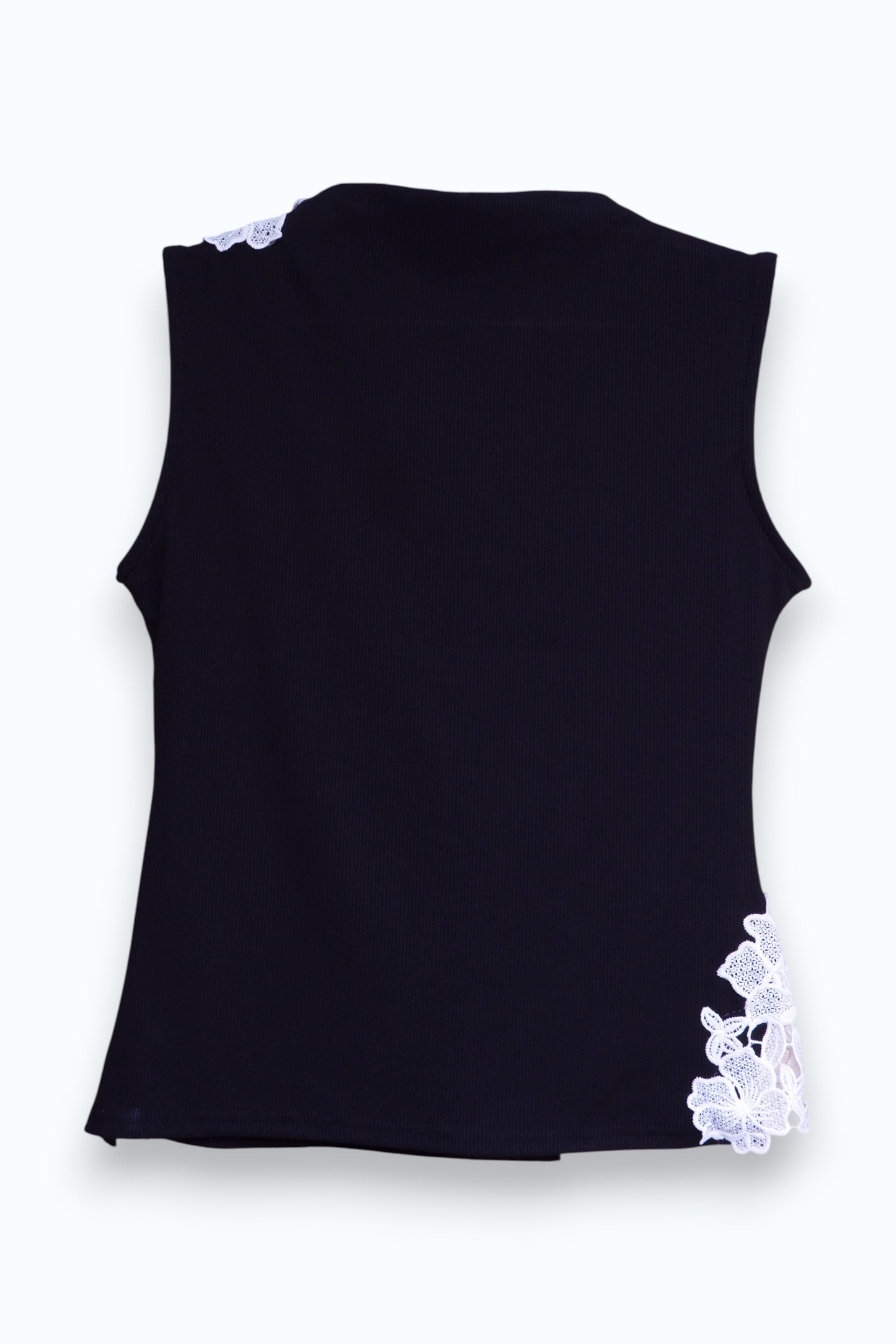 Black Lace Sleeveless Top