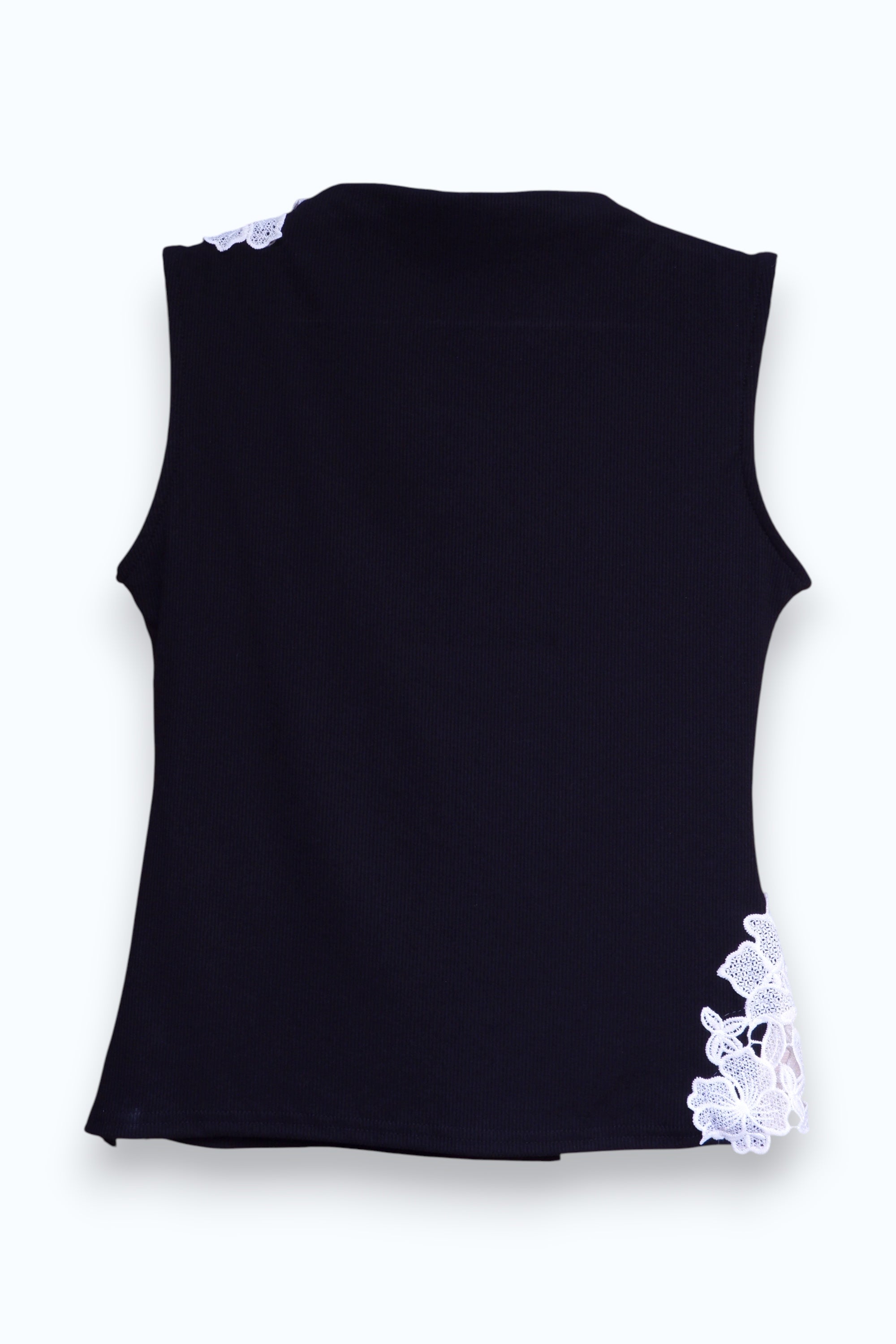 Black Lace Sleeveless Top