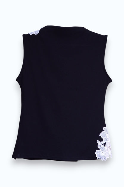 Black Lace Sleeveless Top