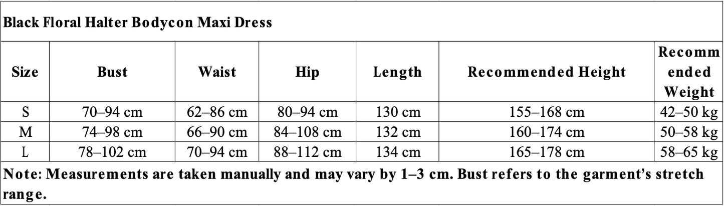 Black Floral Halter Bodycon Maxi Dress