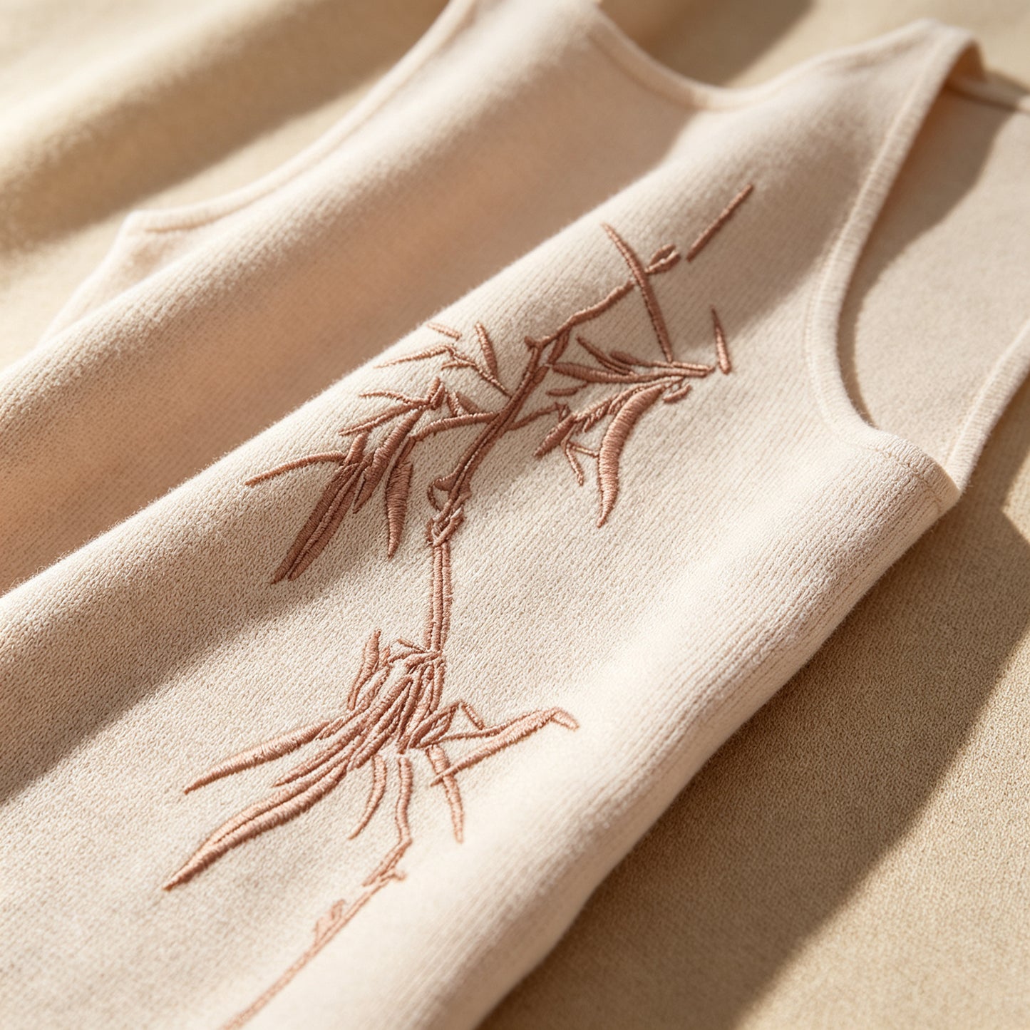Bamboo Embroidered Sleeveless Top