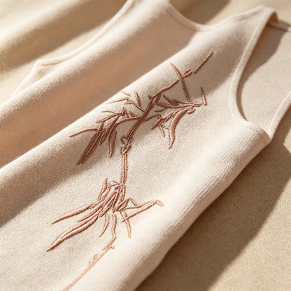 Bamboo Embroidered Sleeveless Top