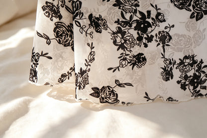 Black Floral Halter Bodycon Maxi Dress